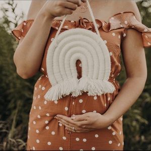 PinkBlush Rust Polka Dot maxi dress